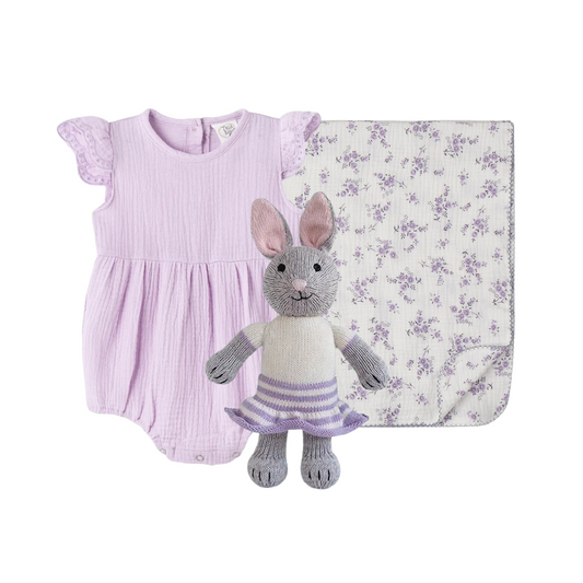 Lavender Bunny Baby Gift Box (Pre-Order - Available to Ship by End of May)