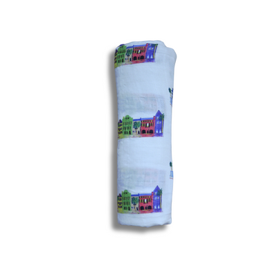 Rainbow Row Swaddle Blanket