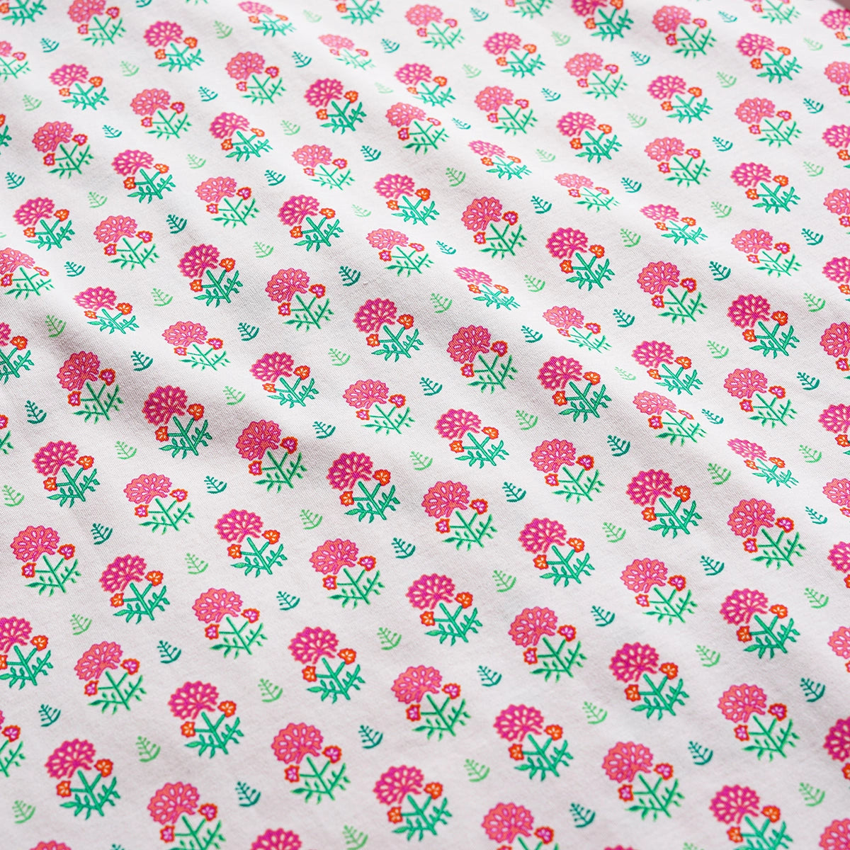 Geranium Block Print Footed One-Piece